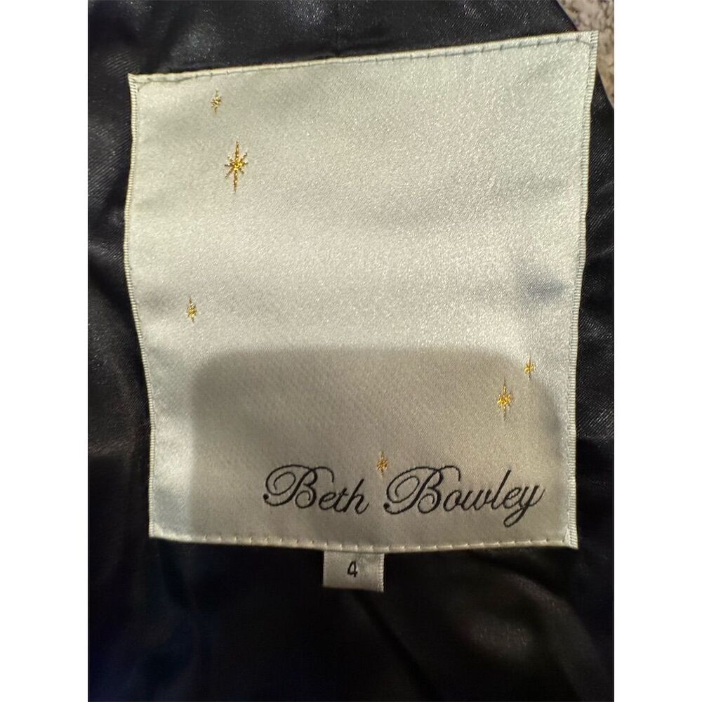 Beth Bowley Vintage Women's Black Velvet Overcoat Faux Fur Collar Women’s Size 4 - Picture 7 of 11